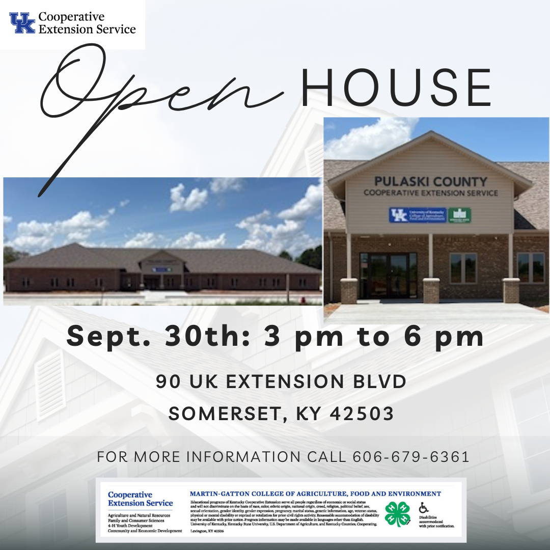 flyer for open house at the new extension office for more information call 606-679-6361