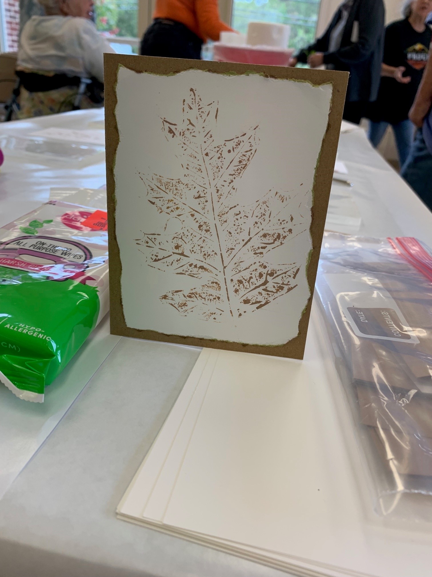 Leaf print card