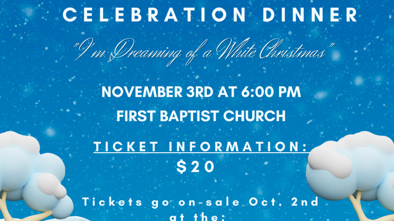 flyer for Holiday Celebration Dinner Nov. 3rd at 6 pm call 606-679-6361 for more information 